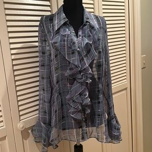 CAbi Shear Ruffle Blouse